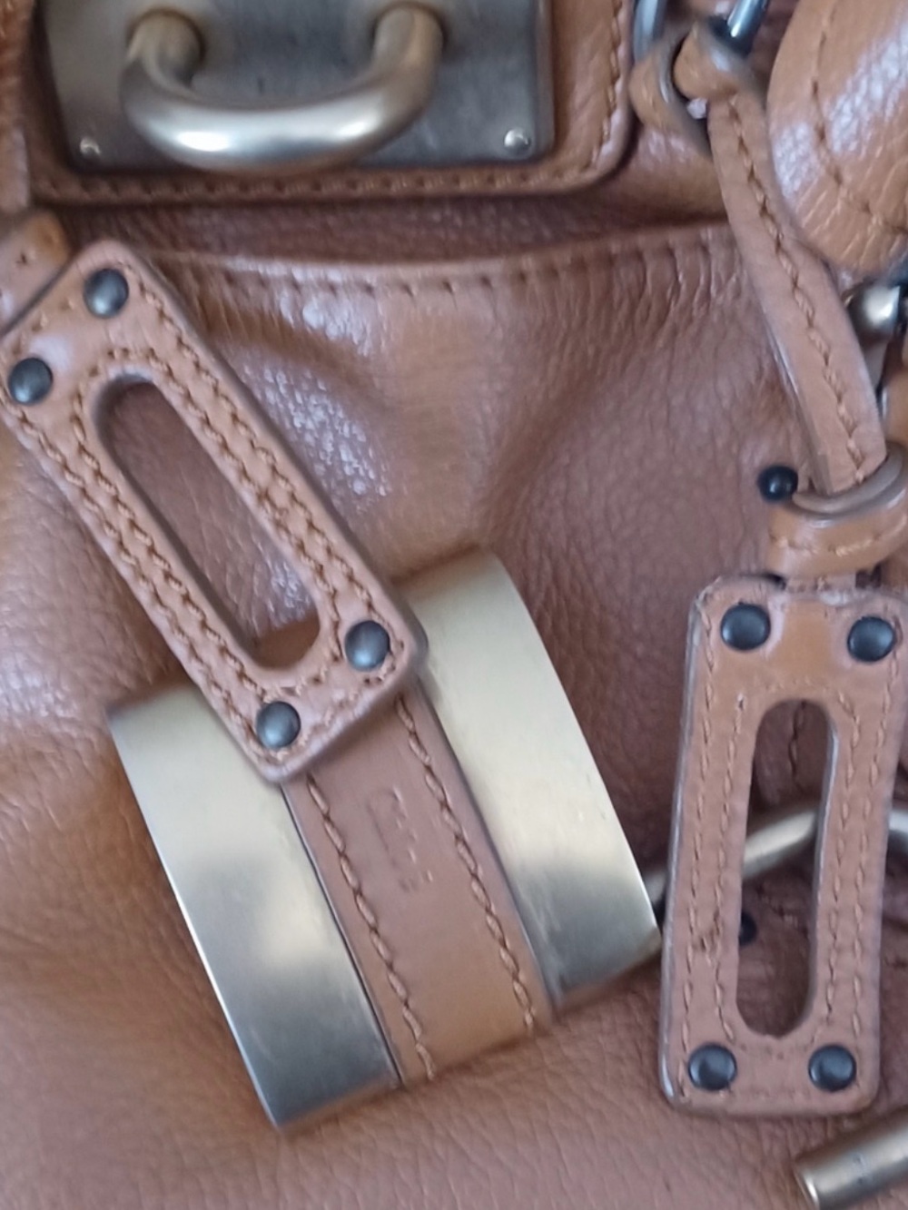 Authentic Chloe Paddington Tan Leather Satchel Gold padlock & key EUC Vintage - Picture 2 of 9